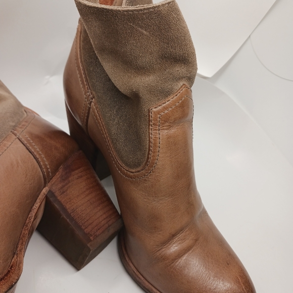 Frye Brown Tessa Short Suede Zippered Bootie - Picture 15 of 15